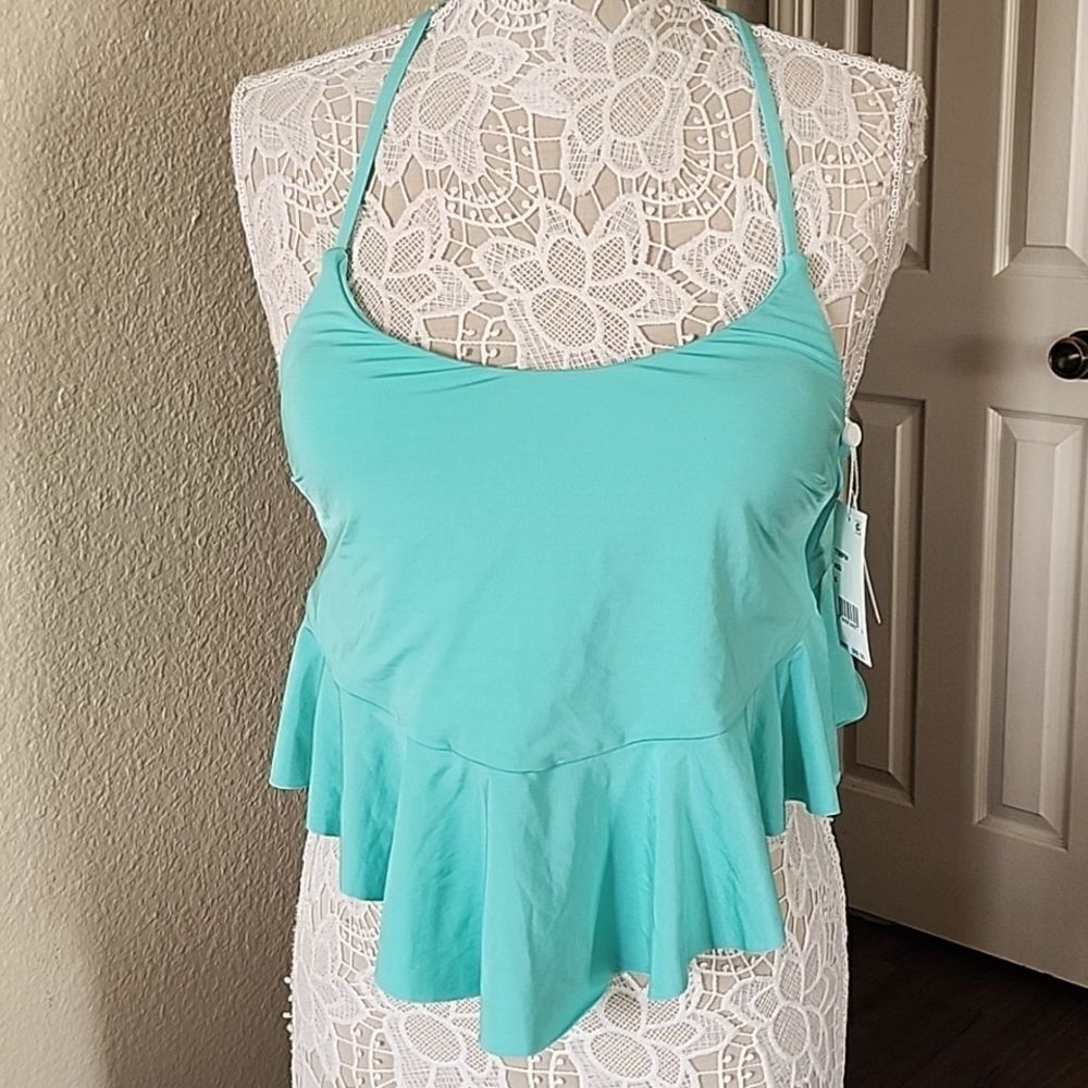 Trina Turk Fluttery Mint Color Tankini Top Size 6 NEW With Tags - Picture 3 of 8